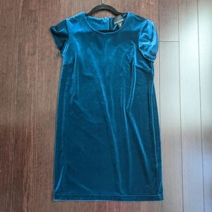 Cynthia Rowley Teal Stretch Velvet Holiday Dress 👗 Size M, NWOT
